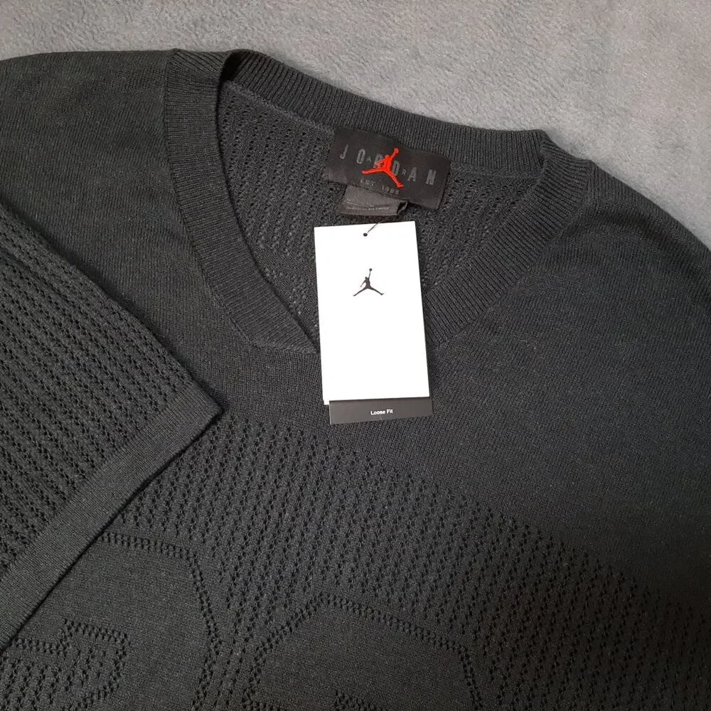 NEW Air Jordan Knit Jersey Mens Medium Black Nike Shirt 23 Michael HQ0766-045